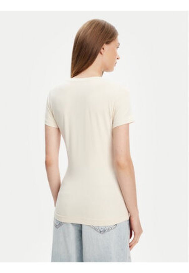 Guess T-Shirt W5YI08 J1314 Écru Regular Fit. Materiał: bawełna