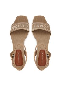 TOMMY HILFIGER - Tommy Hilfiger Espadryle Tommy Hilfiger Espad Mid Wedge FW0FW08805 Beżowy. Kolor: beżowy. Materiał: materiał #4