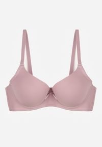 Born2be - Fioletowy Klasyczny Biustonosz o Gładkim Wykończeniu Lamisa. Kolor: fioletowy. Wzór: gładki #4