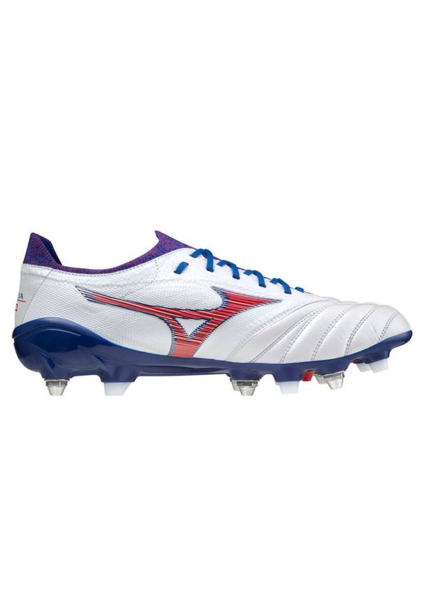 Buty piłkarskie Mizuno Morelia Neo Iii Beta Japan Mix M P1GC219062 białe białe. Kolor: biały. Materiał: materiał, skóra. Szerokość cholewki: normalna. Sezon: jesień. Sport: piłka nożna