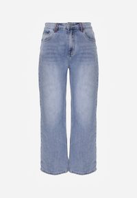 Renee - Niebieskie Jeansy High Waist Szerokie Astista. Okazja: na co dzień. Stan: podwyższony. Kolor: niebieski. Styl: casual, street #8
