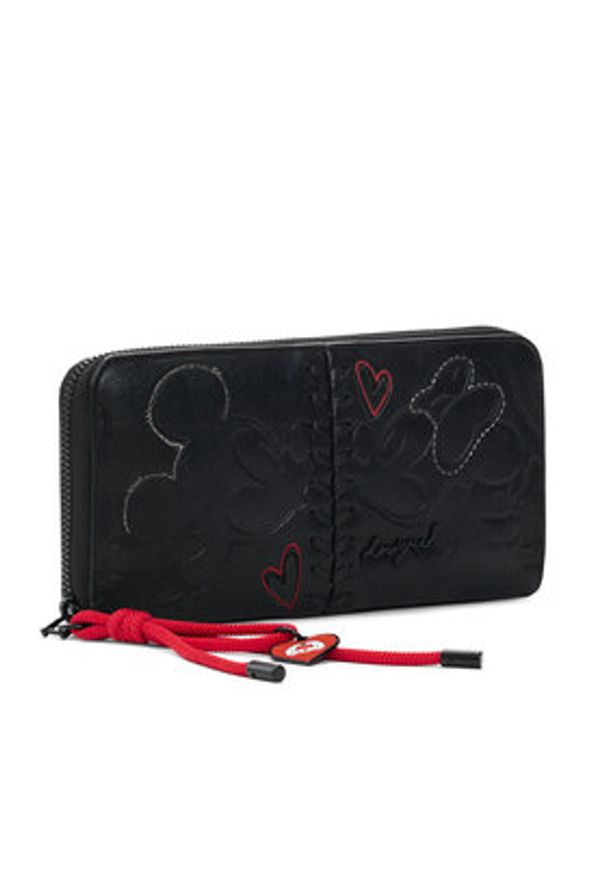 Desigual Portfel 26SAYP17 Czarny. Kolor: czarny. Materiał: skóra