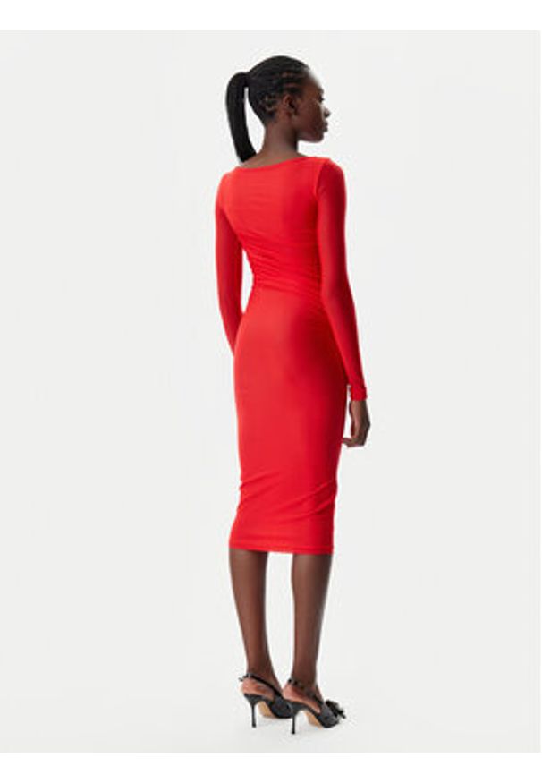 Pinko - PINKO Sukienka koktajlowa 104838 A2H1 R48 Czerwony Slim Fit. Kolor: czerwony. Materiał: syntetyk. Styl: wizytowy