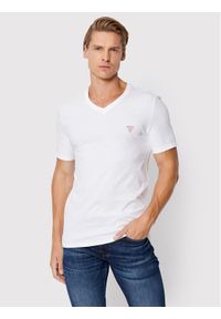 Guess T-Shirt M2YI37 I3Z11 Biały Slim Fit. Kolor: biały. Materiał: bawełna