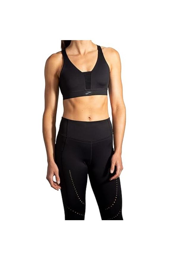 Top do biegania damski Brooks Drive Plunge Run. Kolor: czarny. Sport: bieganie