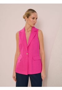 Sinsay - Kamizelka z domieszką lnu - różowy. Kolor: różowy. Materiał: len #1