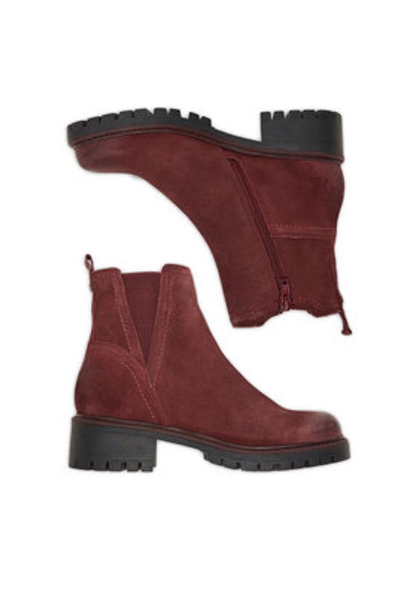 Lasocki Botki CEO-WI16-D-466-02 Bordowy. Kolor: czerwony. Materiał: zamsz, skóra