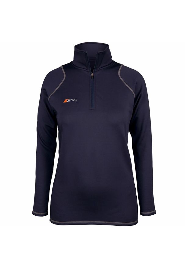 GRAYS - Damski polar 1/4 zip Grays Hockey Questa. Kolor: niebieski. Materiał: polar. Sezon: zima