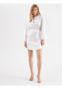 Guess Sukienka koszulowa Tina W3GK0C WAF10 Biały Regular Fit. Kolor: biały. Materiał: bawełna. Typ sukienki: koszulowe #9