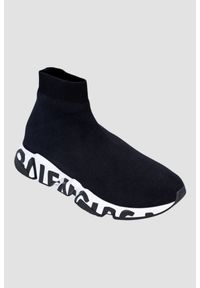 Balenciaga - BALENCIAGA Czarne buty SPEED LT GRAFFITI SNEAKERS, Rozmiar 39. Kolor: czarny