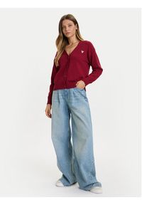 Guess Jeans Kardigan W4BR16 Z3HO2 Czerwony Regular Fit. Kolor: czerwony. Materiał: syntetyk #5