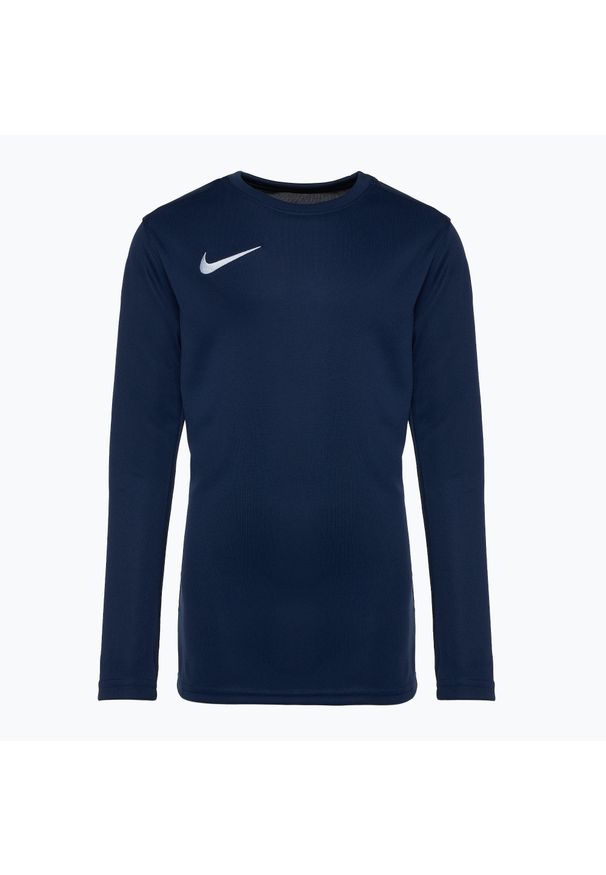 Longsleeve piłkarski dziecięcy Nike Dri-Fit Park VII. Kolor: niebieski. Długość rękawa: długi rękaw. Technologia: Dri-Fit (Nike). Sport: piłka nożna