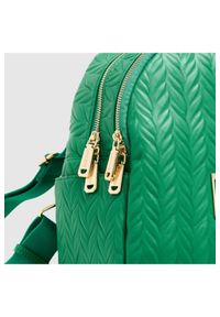 Valentino by Mario Valentino - VALENTINO Tłoczony zielony plecak z logo sunny re backpack. Kolor: zielony #6