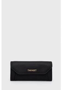 TwinSet - Twinset Portfel damski kolor czarny. Kolor: czarny. Materiał: materiał. Wzór: gładki