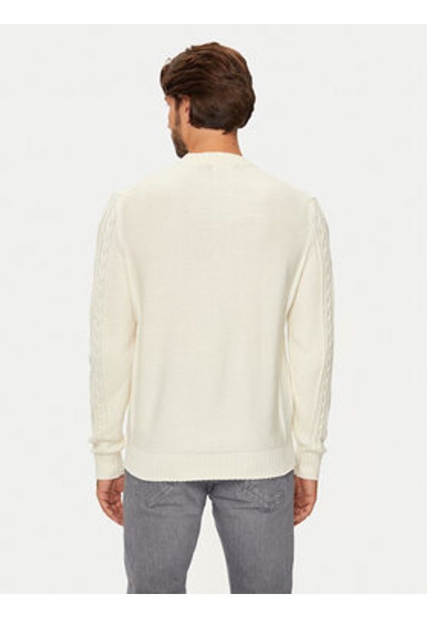 Guess Jeans Sweter M4BR34 Z3HN2 Écru Regular Fit. Materiał: syntetyk, wełna
