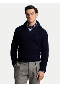 Polo Ralph Lauren Sweter 710941101001 Granatowy Regular Fit. Typ kołnierza: polo. Kolor: niebieski. Materiał: bawełna