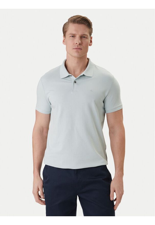 Calvin Klein Polo LV04LC254G Zielony Slim Fit. Typ kołnierza: polo. Kolor: zielony. Materiał: bawełna
