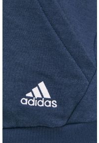 Adidas - adidas Bluza damska kolor granatowy z kapturem gładka. Typ kołnierza: kaptur. Kolor: niebieski. Materiał: poliester. Wzór: gładki #3
