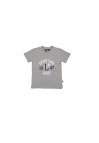 LEONE 1947 APPAREL - Dziecięca koszulka uniwersytecka z krótkim rękawem. Kolor: szary. Długość rękawa: krótki rękaw. Długość: krótkie. Sport: joga i pilates