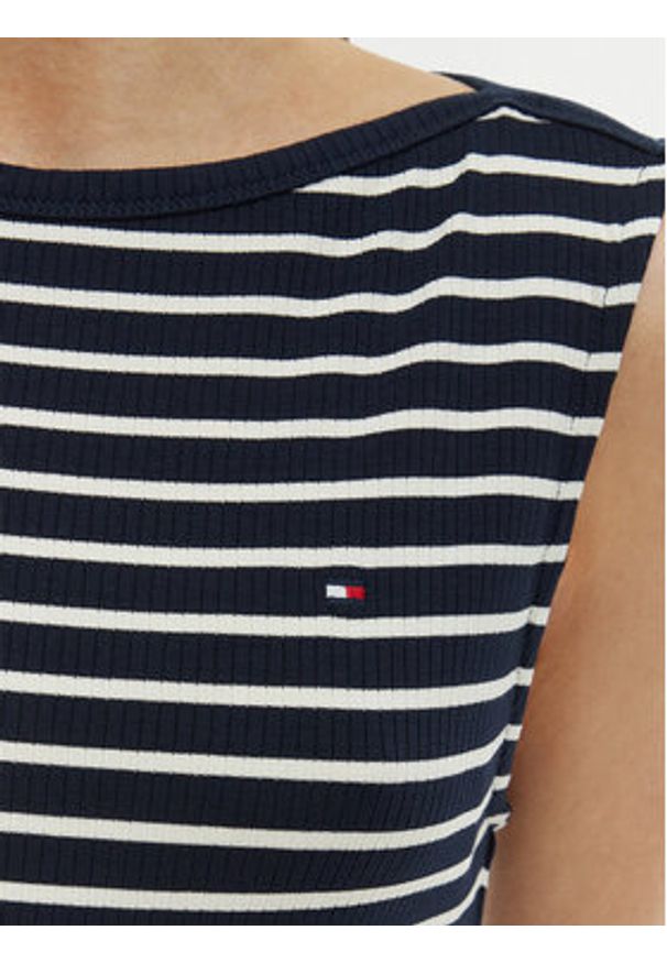 TOMMY HILFIGER - Tommy Hilfiger Sukienka codzienna WW0WW49311 Granatowy Slim Fit. Okazja: na co dzień. Kolor: niebieski. Materiał: wiskoza. Typ sukienki: proste. Styl: casual