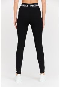 Karl Lagerfeld - KARL LAGERFELD Czarne damskie legginsy Logo Elastic Punto Leggings. Okazja: na co dzień. Kolor: czarny. Materiał: elastan, wiskoza, materiał, nylon. Styl: casual, klasyczny, elegancki #6