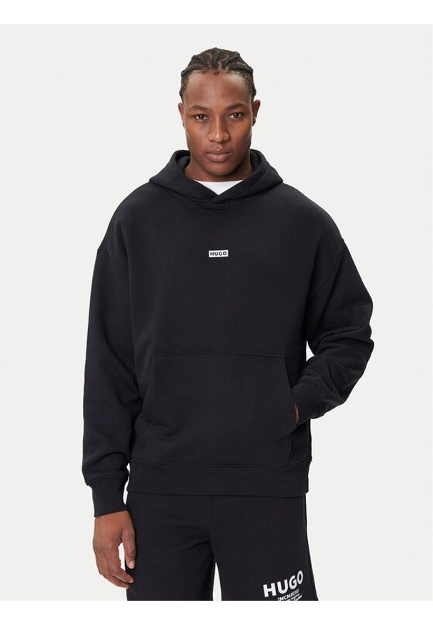 Hugo - HUGO Bluza Nazardo 50510724 Czarny Loose Fit. Kolor: czarny. Materiał: bawełna