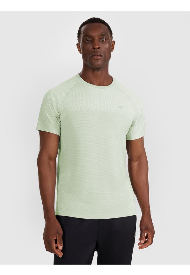 4f - 4F Koszulka treningowa szybkoschnąca męska - turkusowa L. Kolor: turkusowy. Materiał: dzianina, materiał, włókno. Sport: fitness