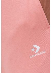 Converse spodnie dresowe kolor różowy gładkie. Kolor: różowy. Materiał: dresówka. Wzór: gładki #3