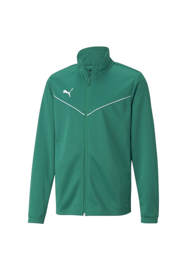 Bluza dla dzieci Puma teamRISE Training Poly Jacket Jr zielona. Kolor: biały, zielony, wielokolorowy. Sport: piłka nożna