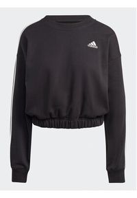 Adidas - adidas Bluza Essentials 3-Stripes Crop Sweatshirt HR4926 Czarny Loose Fit. Kolor: czarny. Materiał: bawełna #3