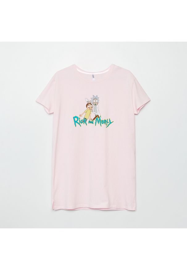 Cropp - Koszula nocna Rick and Morty - Różowy. Kolor: różowy