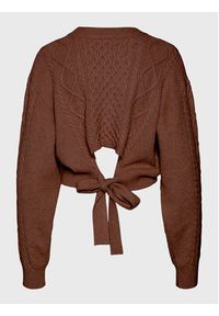 Vero Moda Sweter Ayla 10274866 Brązowy Relaxed Fit. Kolor: brązowy. Materiał: wiskoza #2