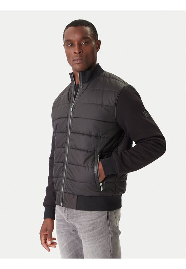 Karl Lagerfeld - KARL LAGERFELD Kurtka przejściowa 505065 554563 Czarny Regular Fit. Typ kołnierza: dekolt w karo. Kolor: czarny. Materiał: syntetyk