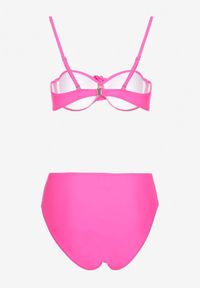 Renee - Różowe Bikini Majtki Figi Biustonosz Ozdobione Kwiatem 3D Tenionea. Kolor: różowy. Wzór: aplikacja, kwiaty #6