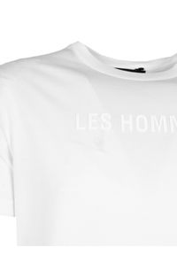 Les Hommes T-Shirt "LH Logo" | LBT1026700F | Mężczyzna | Biały. Kolor: biały. Materiał: elastan, bawełna. Wzór: nadruk. Styl: klasyczny, elegancki