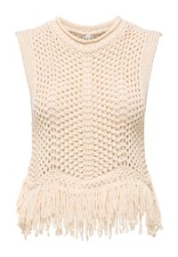 only - ONLY Top Kimmie 15365146 Beżowy Regular Fit. Kolor: beżowy. Materiał: syntetyk #1