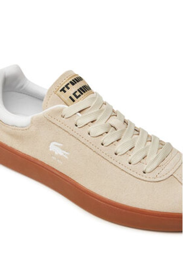 Lacoste Sneakersy Baseshot 7-48SFA0010 Beżowy. Kolor: beżowy. Materiał: zamsz, skóra