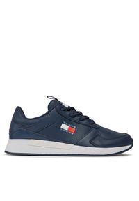 Tommy Jeans Sneakersy Flexi Runner EM0EM01409 Granatowy. Kolor: niebieski. Materiał: skóra