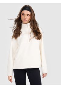 4f - 4F Polar regular bez kaptura damski - beżowy L. Typ kołnierza: bez kaptura. Kolor: beżowy. Materiał: polar. Długość rękawa: raglanowy rękaw #1