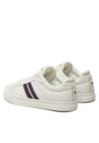 TOMMY HILFIGER - Tommy Hilfiger Sneakersy Icon Court Sneakers Stripes FW0FW08110 Biały. Kolor: biały. Materiał: skóra #5