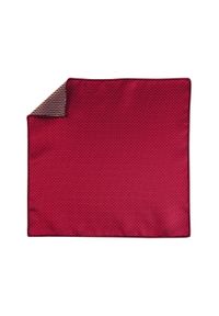 Modini - Bordowa poszetka w kratę EC8. Kolor: czerwony. Materiał: żakard, tkanina #1