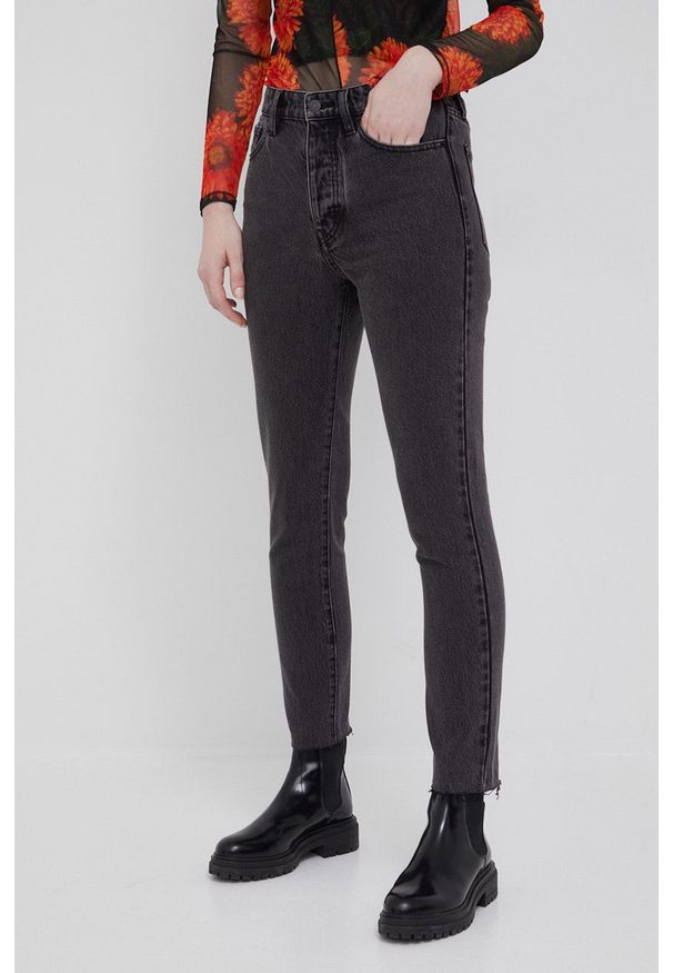 Armani Exchange jeansy 6KYJ51.Y1DBZ damskie high waist. Stan: podwyższony. Kolor: szary