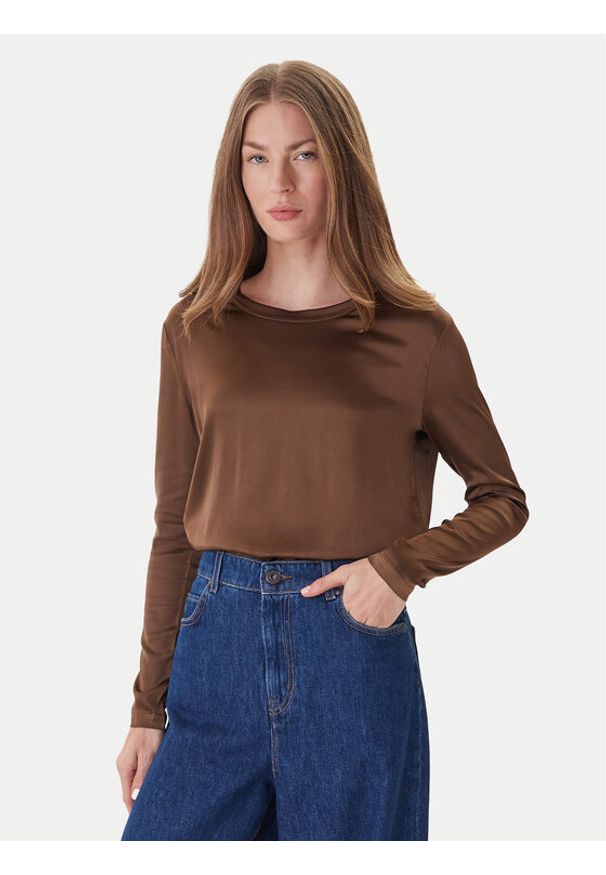 ViCOLO Bluzka TF0244 Brązowy Regular Fit. Kolor: brązowy. Materiał: wiskoza