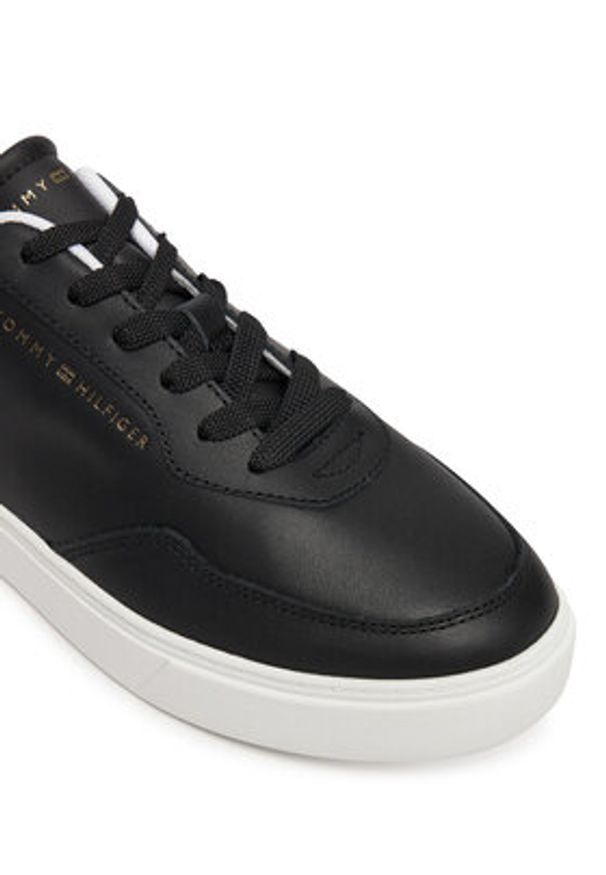 TOMMY HILFIGER - Tommy Hilfiger Sneakersy Casual Cupsole FW0FW08689 Czarny. Okazja: na co dzień. Kolor: czarny. Materiał: skóra