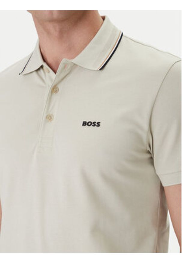 BOSS Polo Birdie Paule 50559365 Beżowy Slim Fit. Typ kołnierza: polo. Kolor: beżowy. Materiał: bawełna