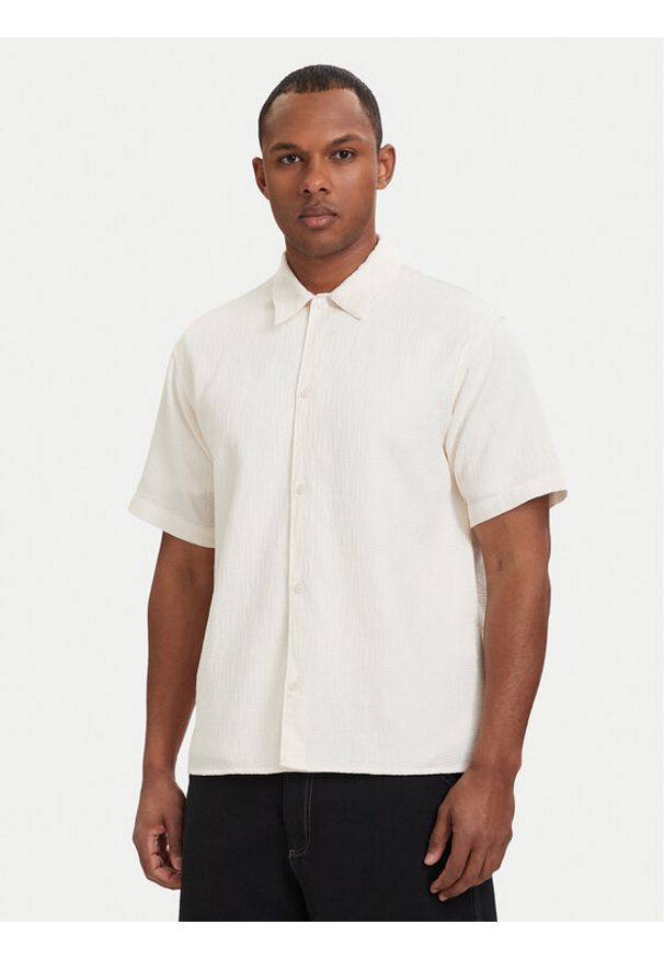 Jack & Jones Koszula Montauk 12293555 Kremowy Relaxed Fit. Kolor: kremowy. Materiał: bawełna