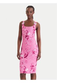 Versace Jeans Couture Sukienka codzienna 80HAO943 JS550 Różowy Slim Fit. Okazja: na co dzień. Kolor: różowy. Materiał: bawełna. Typ sukienki: proste. Styl: casual #1