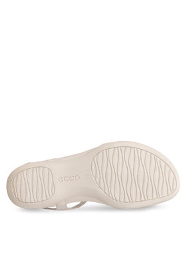 ecco - ECCO Sandały Flash T-Strap Sandal 24087360729 Beżowy. Kolor: beżowy. Materiał: skóra