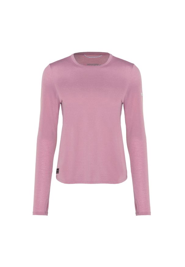 Longsleeve do biegania damski Saucony Stopwatch. Kolor: różowy. Długość rękawa: długi rękaw
