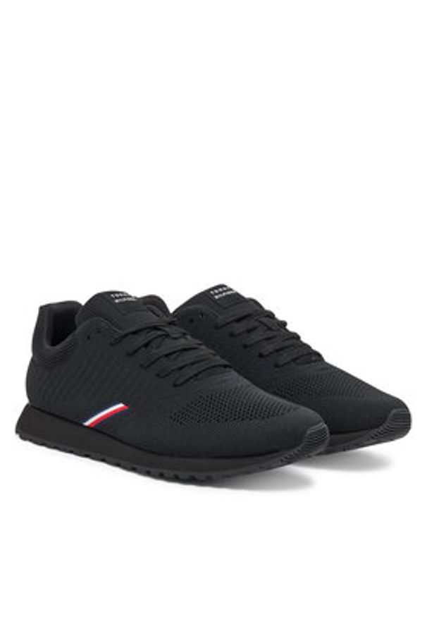TOMMY HILFIGER - Tommy Hilfiger Sneakersy New Runner Eva Corpo Knit FM0FM05648 Czarny. Kolor: czarny. Materiał: materiał